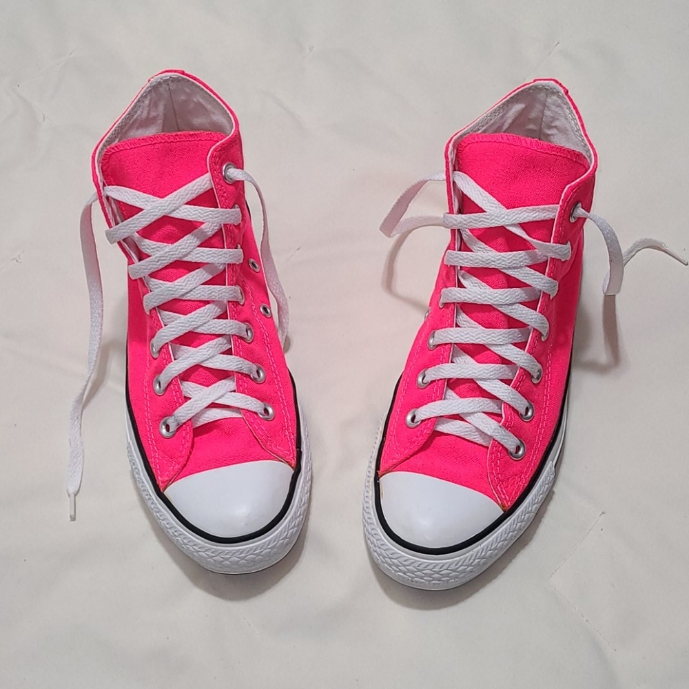 Hot Pink high top Converse